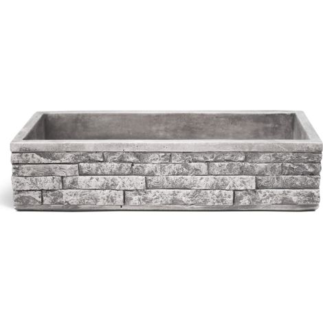 Lavello da Giardino Senza Rubinetto in Cemento Granulato di Marmo Meseta XL Grigio (1/3)