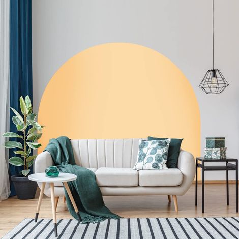 Autocollant Lit Tête de Lit Arche Stickers Muraux Papier Peint Demi Cercle pour Décoration Salon et Chambre L150 x H115 cm Sable (1/5)