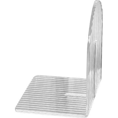 Serre-livres en acrylique épais en forme de L, butée de bureau, organisateur de livres pour la maison, la bibliothèque ou le bureau, transparent ondulé (1/5)