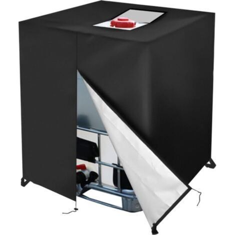 Schutzhülle mit Reißverschluss für 275-Gallonen-IBC-Außenwassertank, 210D, 1000 L (schwarz) (1/5)