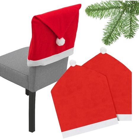 FEDERA PER LA SEDIA CAPPELLO DI BABBO NATALE 2 PEZZI
