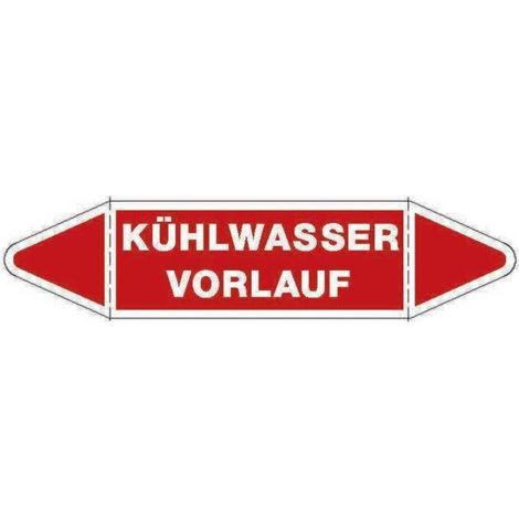 Klebeschild VW Kühlwasser Vorlauf, Deutsch, 70 x 18