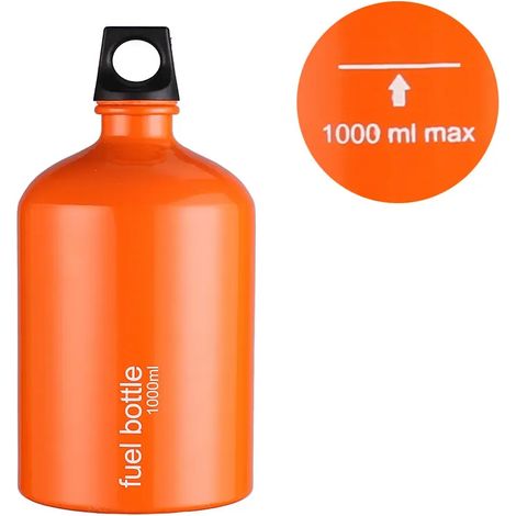 Bouteille de combustible en aluminium BRS pour huile, alcool, essence, diesel, kérosène, idéale pour les réchauds de camping à combustion (530 ml/750 ml/1000 ml) et les pique-niques en plein air. (1/3)