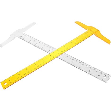 Équerre en T académique plastique, lot de 2, bords gradués avec (1/5)