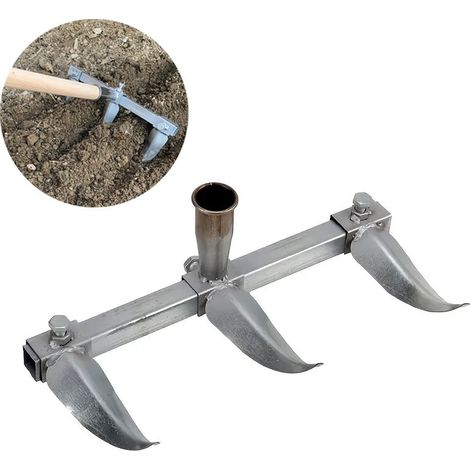 Outil Agricole Multifonction - Râteau à Main en Métal pour Désherber, Planter et Aérer le Sol - Largeurs Réglables - 3 Dents Solides (Sans Manche) (1/4)