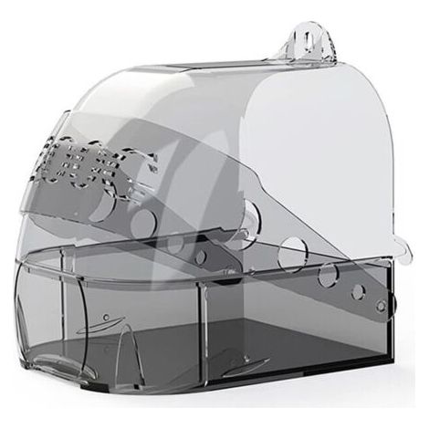 Bain d'oiseaux pour cage, version améliorée, bain pour perroquet, bain d'oiseaux suspendu, accessoires pour cage à oiseaux, bain multifonctionnel, nid de couchage (FMY) (1/4)