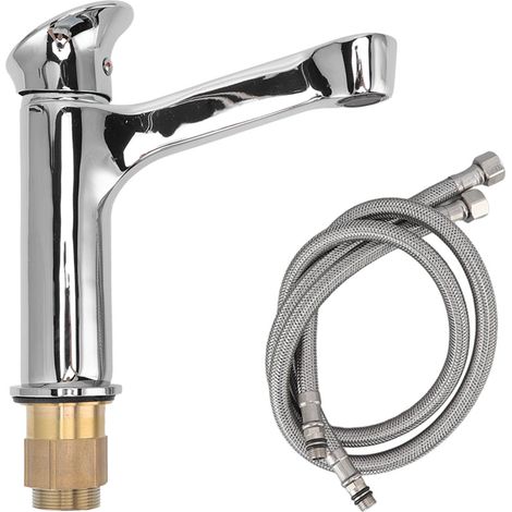 Robinet Lavabo Cuivre Eau Chaude Froide Antirouille Moderne Mitigeur Évier Salle de Bain Cuisine Couleur Électroplacée (1/5)
