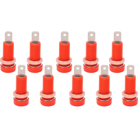 Panneau adaptateur de connexion à bornes de montage avec 10 prises bananes de 4 mm, adapté aux instruments électroniques rouges (1/5)