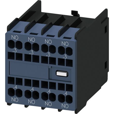 Siemens Interruptor auxiliar 4NA Circuitos de corriente: 1NA, 1NA, 1NA para contactores auxiliares/de motor S00/S0, 3RH29112FA40