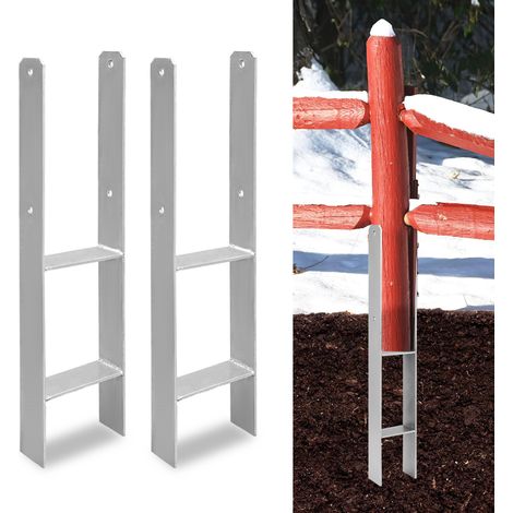 Wolketon Pfostenanker für den Außenbereich – extra robust, witterungsbeständig und ideal für Holzpfosten im Garten - 81mm 2x