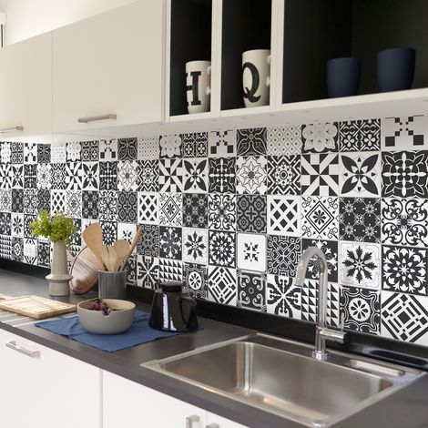 Sticker Mural Carrelage adhésif Cuisine Salle de Bain - 30 STICKERS CARRELAGES AZULEJOS ANTORIO - 30stickers10x10cm (1/5)