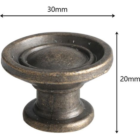 Set mit 4 runden Bronzeknöpfen im europäischen Stil für Badezimmermöbel, 30 mm (1/3)