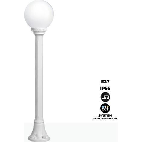 Lampadaire extérieur Fumagalli LED "GLOBO MIZAR/G250" 8.5W E27 - - Blanc