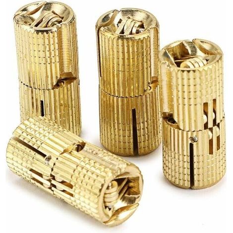 Lot de 4 charnières dissimulées en laiton 16 mm Angle d'ouverture 180° Pour bois, plastique et verre épais Installation facile (1/5)