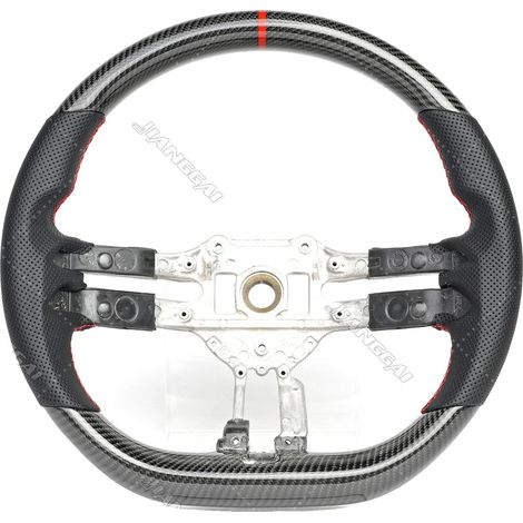 Volante in fibra di carbonio, design da corsa a fondo piatto, fibra di carbonio (1/2)