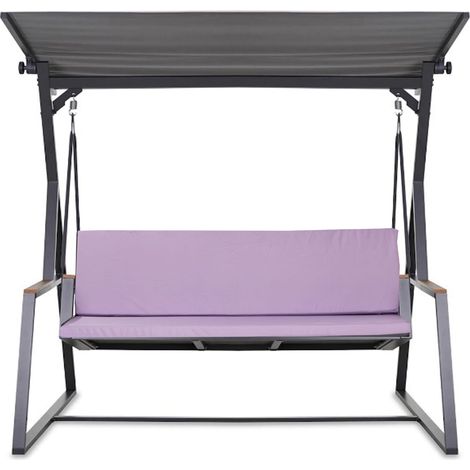 Coussin pour balançoire de jardin Purple 100x60x50 cm avec housse amovible, coussin pour balancelle 2 places (1/5)