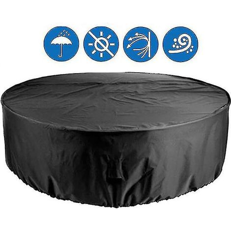 Housse imperméable pour mobilier de jardin, housse de table ronde, housse robuste en toile résistante aux UV.
