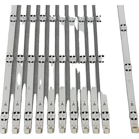 Tira de LED, 11 piezas/juego, 706 mm de longitud, 7 LED (3V) para tiras estándar, 8 LED (3V) para tiras especiales, cinta adhesiva de doble cara incluida. (1/5)