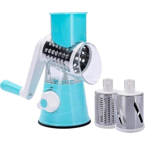 1 Mandoline Manuelle, 3 Lames Interchangeables, Acier Inoxydable, Râpeuse Trancheuse Hachoir, Pour Fromage Légumes Cuisine (1/5)