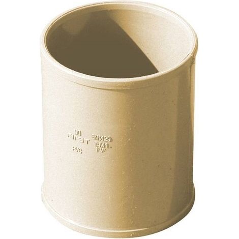 First Plast – Manchon femelle PVC pour tube de descente Ø100 – Couleur sable – Résistant aux intempéries – Installation simple par collage ou joints