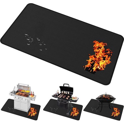 Filiyano-[RM] Tapis de barbecue 91 x 122 cm - Tapis à placer sous le barbecue - Protège votre terrasse ou votre pelouse des braises et des projections (1/4)