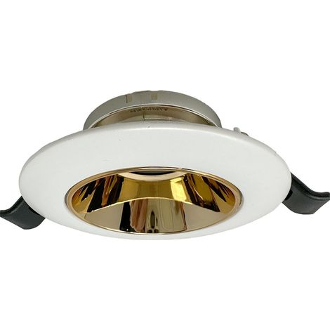 Portafaretto tondo orientabile ad incasso per soffitto supporto per faretto bianco e oro-rosa controsoffitta (1/5)