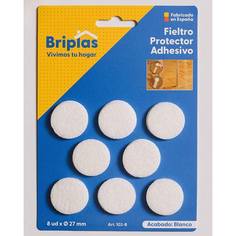 FPLUS briplas fieltro adhesivo 8 u redondo 27 ø mm blanco 102b
