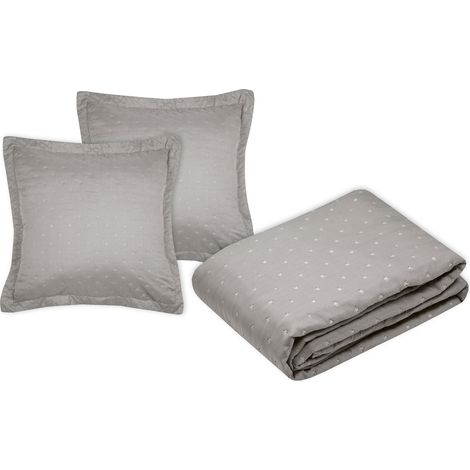 Couvre lit + taies 220 x 240 cm Chloé taupe