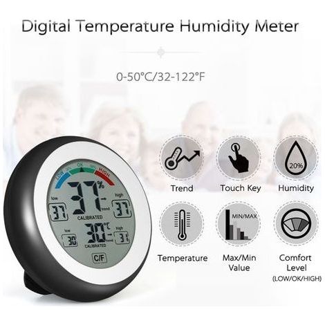 Digitales Thermometer, Hygrometer, Feuchtigkeits- und Temperaturmessgerät (1/3)