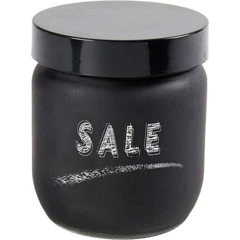 BARATTOLO IN VETRO SATINATO TONDO DA 425ML PER SALE COLORE NERO (1/2)