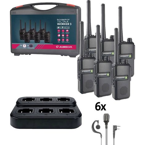 Albrecht Tectalk Worker 3 Kit 6 Radios Noir
