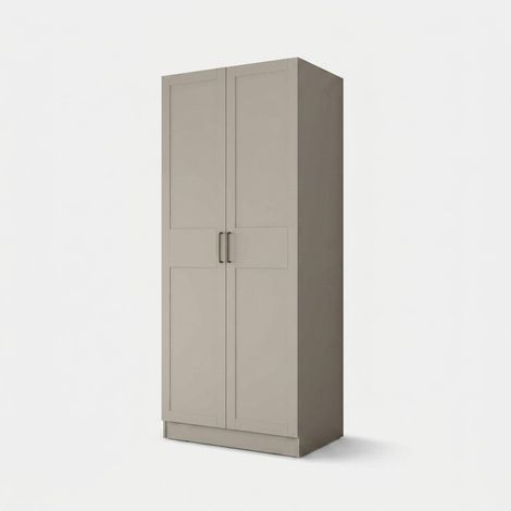 Kleiderschrank Compact mit 2 Türen, Regalböden und Kleiderstange (1/4)