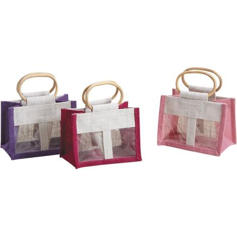 Sac porte-verrines en jute - Rouge