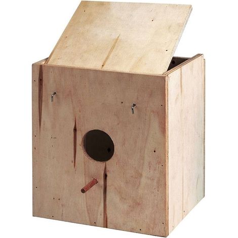 Pack 2 Jaula de Madera para pajaros, Nido aves 25x15x15 cm