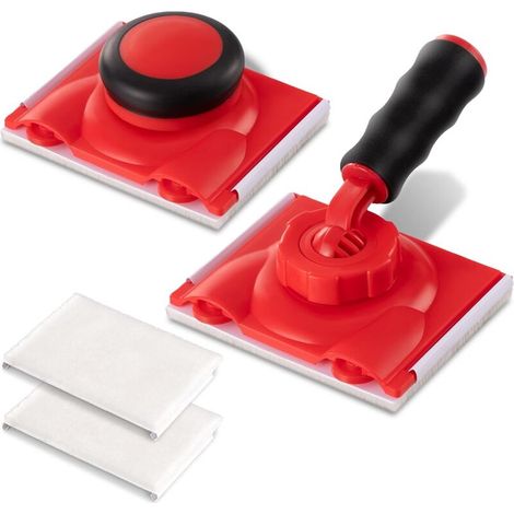 Lot de 2 Tampon Peinture Outil de Coupe Bordure de Peinture, Coupe-peinture manuel & Tampon à Peinture à Poignée Universelle Paint Pad, Découpeur de Peinture avec 2 Tampons de Rechange
