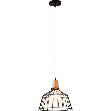 Suspensions industrielles, suspension cage métallique noire pour îlot de cuisine, luminaires suspendus, ampoule non incluse (1/4)