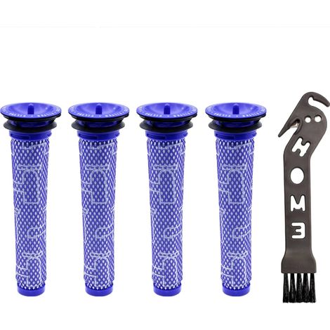 Set de 4 filtres compatibles avec Dyson V6 V7 V8 compatible avec Dyson V7 V8 + v8 préfiltre pièces dc58, dc59, dc61, dc62 absolu animal moteur tête filtre 965661 - 01 pour aspirateur DYSON (1/5)