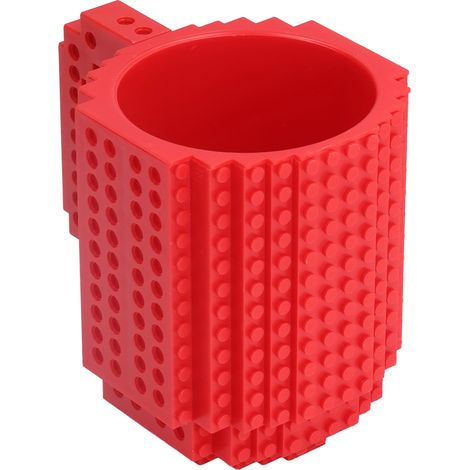 Tasse à assembler DIY, gobelet modulaire avec briques colorées (couleur et style aléatoires), rouge, kit de construction créatif (1/5)