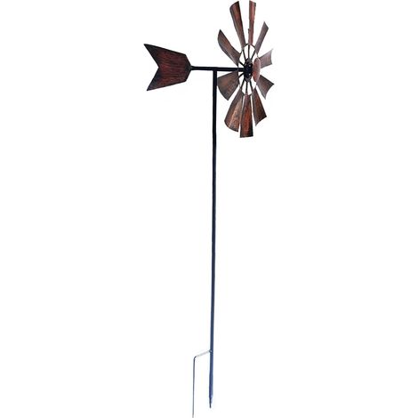 Windmill with Metal Garden Stake, Outdoor Kinetic Ornament Windmill for Lawn, Garden, 73 x 24 cm (1/5)