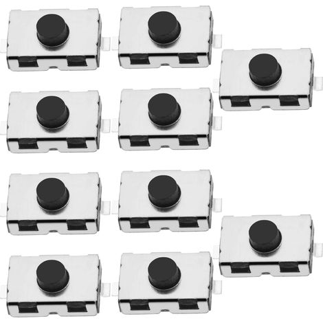 10 pezzi Microinterruttore tattile Pulsante per chiave remota auto 2 pin Montaggio superficiale Interruttore automobilistico Accessori di ricambio 4x6x2,5 mm