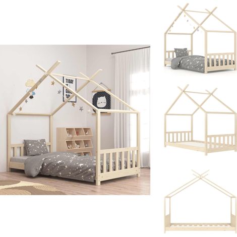 Cadre de lit d'enfant Bois de pin massif 70x140 cm - Lit Bébé - Lit Enfant - Cadre De Lit - Mobilier Enfant - Décoration Chambre Enfant (1/5)