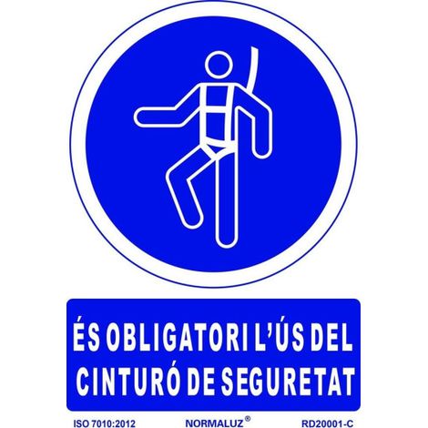Señal de obligación en Catalán "És Obligatori L´Ús Del Cinturó De Seguretat" SEKURECO