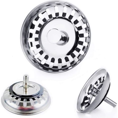 pezzi 79 mm Acciaio inox Filtro per lavello da cucina, copertura per cestello di scarico, tappo di ricambio per lavello, scolapasta da cucina (1/4)
