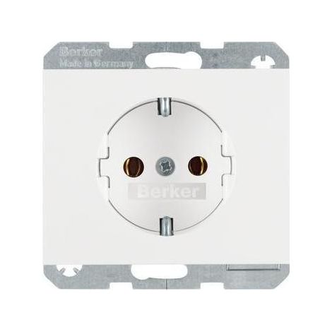 Berker Steckdose Schuko, K.1, polarweiß glänzen d 47157009 (1/5)