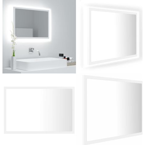 vidaXL Miroir à LED de salle de bain Blanc 60x8,5x37 cm Acrylique (1/5)