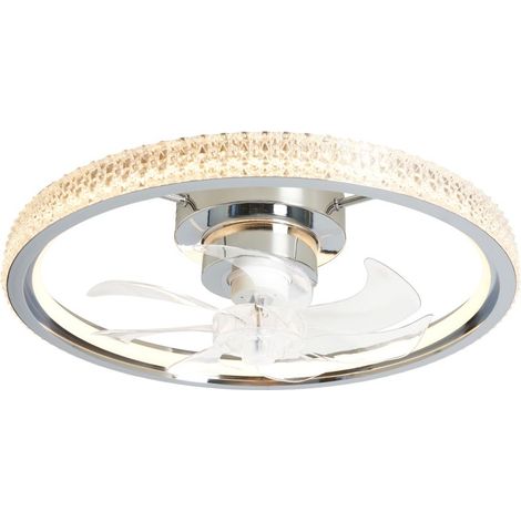 Litecraft Jove LED Dimmable Ceiling Fan Light - Chrome (1/5)