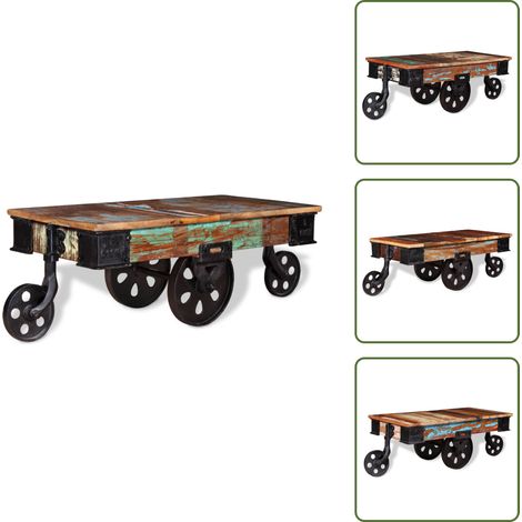 vidaXL Table basse Bois de récupération 90x45x35 cm (1/5)