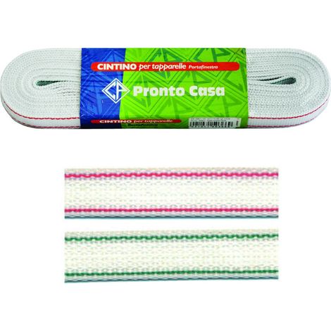 Cintino Nylon Rigato Rosso E Verde Per Avvolgibili In Matassine - mt.7x mm.22h. in matassina - 12 ms
