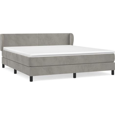 Maison Exclusive - Cama box spring con colchón terciopelo gris cl (1/5)