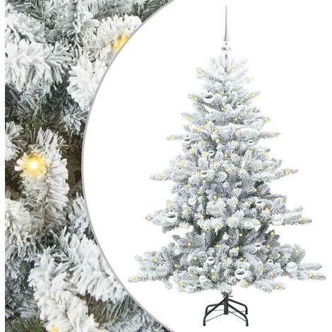 Sapin de Noël artificiel, à branches mobiles, blanc, 150 cm (1/5)